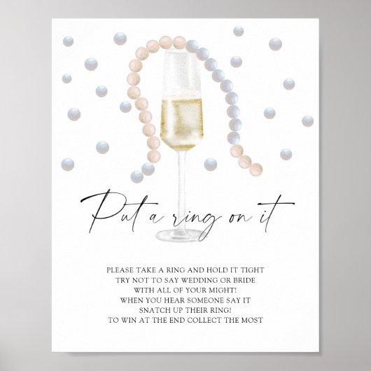 Pearls & Prosecco - Setzen Sie einen Ring auf das  Poster (Vorne)