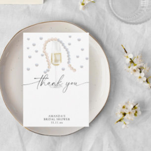 Pearls & Prosecco - vielen Dank Brautparty Dankeskarte