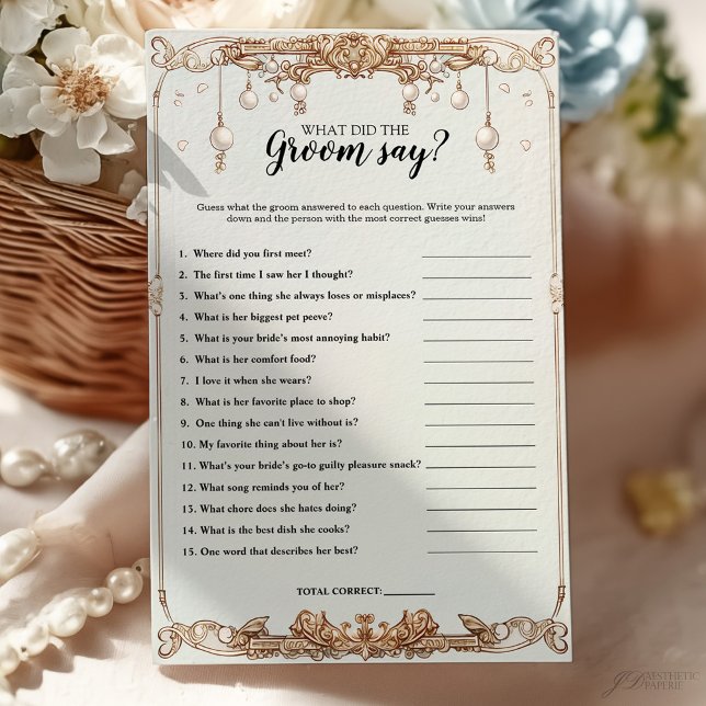 Pearls Prosecco Was hat das Groom Say Game gemacht (Von Creator hochgeladen)