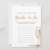 Pearls & Prosecco Wie alt war das zukünftige Spiel Einladung (Vorderseite)