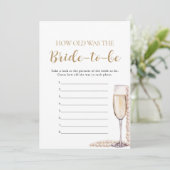 Pearls & Prosecco Wie alt war das zukünftige Spiel Einladung (Stehend Vorderseite)