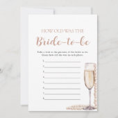 Pearls & Prosecco Wie alt war das zukünftige Spiel Einladung (Vorderseite)