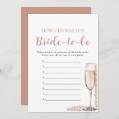 Pearls & Prosecco Wie alt war das zukünftige Spiel Einladung (Vorne/Hinten)