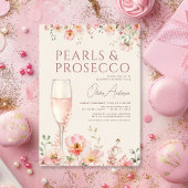 Pearls & Prosecco Wildflower Bridal Shower Einladung