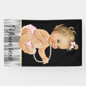 Pearls Ruffle Pants Girl Babydusche Banner (Horizontal)