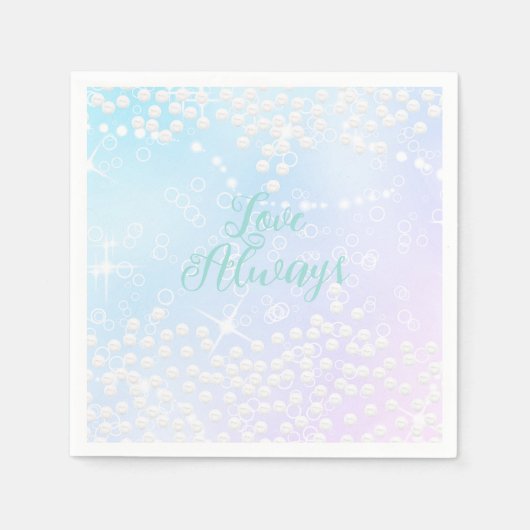 Pearls Shine Blue Pink Serviette (Vorderseite)