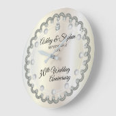 Pearls und Diamonds 30. Hochzeitstag Große Wanduhr (Winkel)