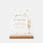 Pearls und Prosecco Brautparty Advice Acrylschild (Vorderseite)
