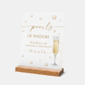 Pearls und Prosecco Brautparty Advice Acrylschild (Winkel)