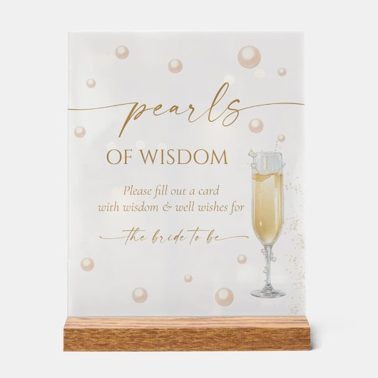 Pearls und Prosecco Brautparty Advice Acrylschild