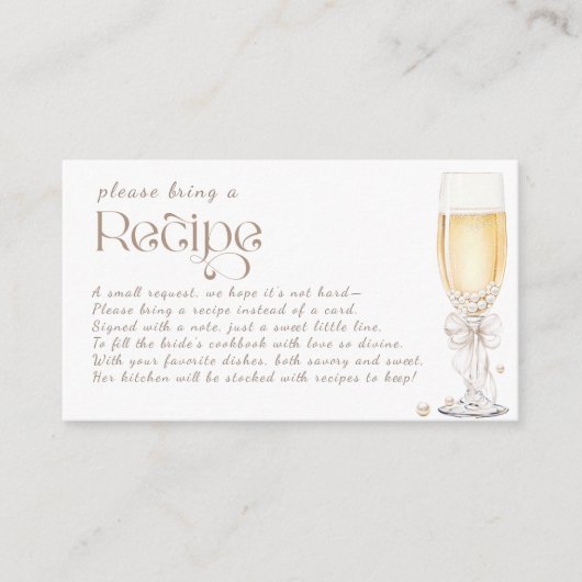 Pearls und Prosecco-Brautparty Begleitkarte (Vorderseite)