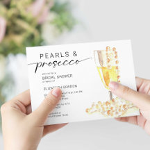 Pearls und Prosecco Brautparty Custom Minimal