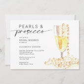 Pearls und Prosecco Brautparty Custom Minimal Einladung (Vorderseite)