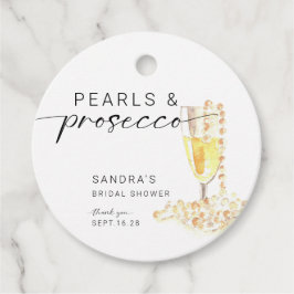 Pearls und Prosecco Brautparty Custom Minimal Geschenkanhänger