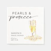 Pearls und Prosecco Brautparty Custom Minimal Serviette (Vorderseite)