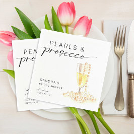 Pearls und Prosecco Brautparty Custom Minimal Serviette
