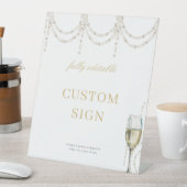 Pearls und Prosecco Brautparty Custom Sign Sockelschild (In Situ)