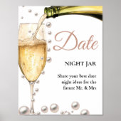 Pearls und Prosecco Brautparty Datum Ideen Untersc Poster (Vorne)