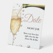 Pearls und Prosecco Brautparty Datum Ideen Untersc Sockelschild (Vorderseite)