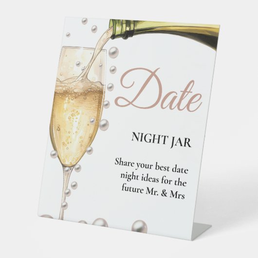 Pearls und Prosecco Brautparty Datum Ideen Untersc Sockelschild (Vorderseite)