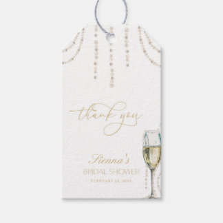Pearls und Prosecco Brautparty Gevor Tag Geschenkanhänger