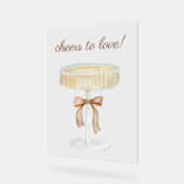 Pearls und Prosecco Brautparty Liebe ruft zu Acrylschild (Winkel)