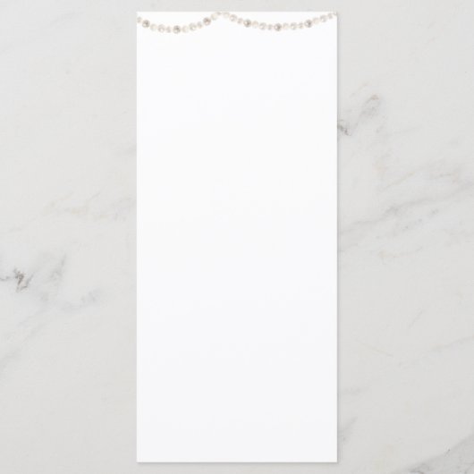 Pearls und Prosecco-Brautparty Menükarte (Rückseite)