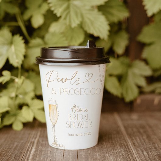 Pearls und Prosecco Brautparty Paper Cups Pappbecher