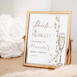 Pearls und Prosecco Brautparty willkommen Poster