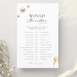 Pearls und Prosecco Bridal würden sie lieber spiel