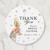 Pearls und Prosecco Brunch Brautparty Tank You Geschenkanhänger (Vorderseite)