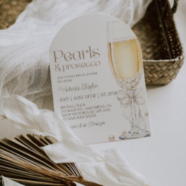 Pearls und Prosecco & Recipe Request Brautparty Einladung