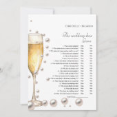 Pearls Wedding Brautparty Game Card Ankündigung (Vorderseite)