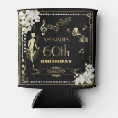 Pearls White Floral Art Deco Gatsby 20 s Geburtsta Dosenkühler (Vorderseite)