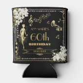 Pearls White Floral Art Deco Gatsby 20 s Geburtsta Dosenkühler (Rückseite)