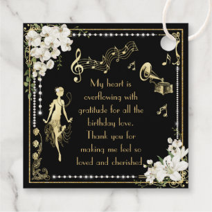 Pearls White Floral Art Deco Gatsby 20 s Geburtsta Geschenkanhänger