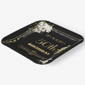 Pearls White Floral Art Deco Gatsby 20 s Geburtsta Pappteller (Gewinkelt)