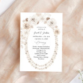 Pearls & White Floral Wedding Program Einladung