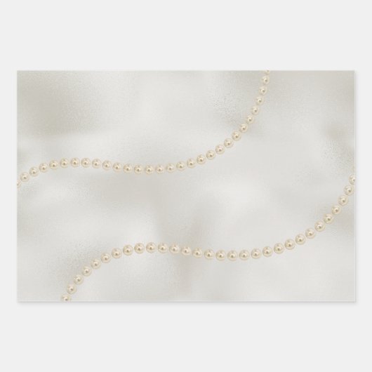 Pearls White Luxe Geschenkpapier Set (Vorderseite 3)