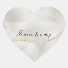 Pearls White Luxe Herz-Aufkleber