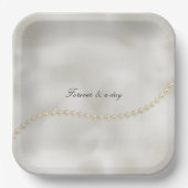 Pearls White Luxe Pappteller (Vorderseite)