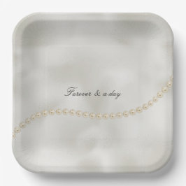 Pearls White Luxe Pappteller
