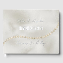 Pearls White Luxe Wedding Gästebuch