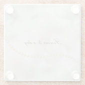Pearls White Luxe Wedding Glasuntersetzer (Rückseite)