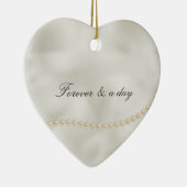 Pearls White Luxe Wedding Keramik Ornament (Rechts)