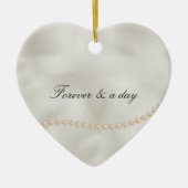 Pearls White Luxe Wedding Keramik Ornament (Vorne)