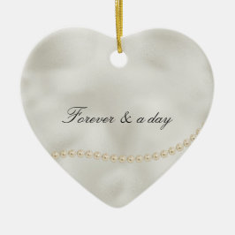 Pearls White Luxe Wedding Keramik Ornament