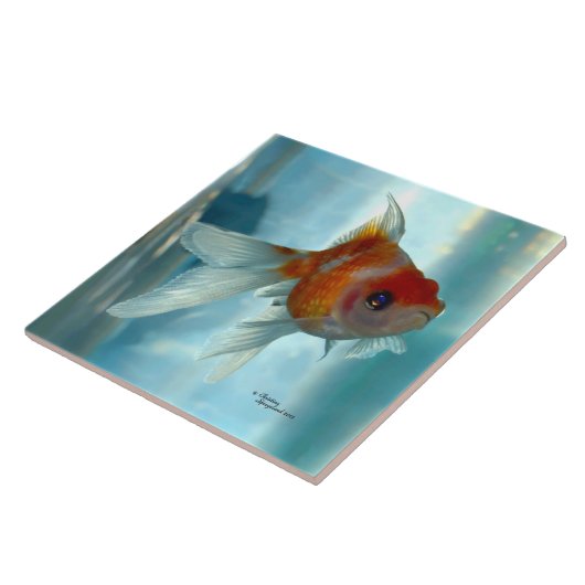 Pearlscale orange Goldfisch-Fliese Fliese (Seite)