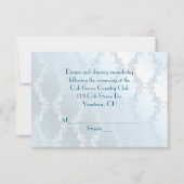 Pearly Blue Damask UAWG Einladung (Vorderseite)