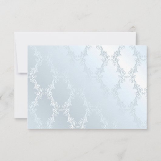 Pearly Blue Damask UAWG Einladung (Rückseite)